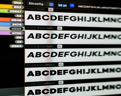 Close up of a computer screen showing easily readable large typography
